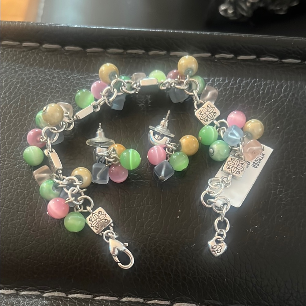 Colorful Beaded Mimosa Bracelet and Earring Set